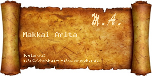 Makkai Arita névjegykártya